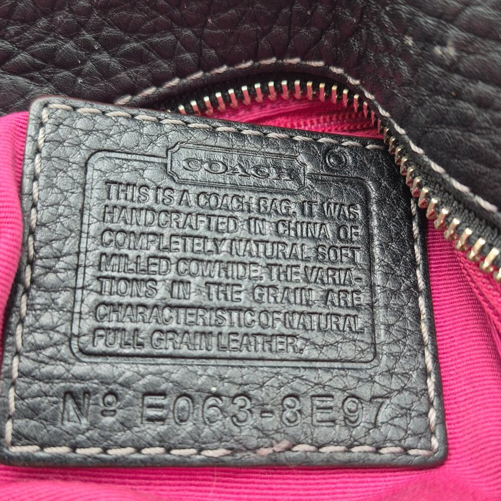 Coach Black Pebble Leather chelsea Shoulder Bag Purse - Picture 11 of 11